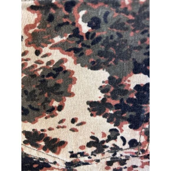 Anthropologie Pilcro Corduroy Pants Green Floral Button Fly High Rise Skinny 25 - Picture 7 of 10